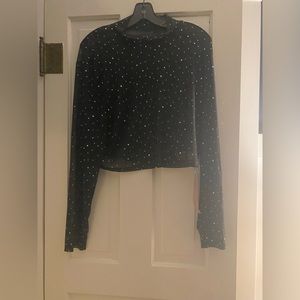 Sheer Glitter Crop Top 4XL